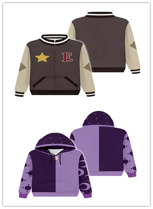 

Kids Children The Owl cos House Luz Noceda Cosplay Hoodie Baseball Uniform 3D Printed Hooded Sweatshirt Zip Up Jacket Coat