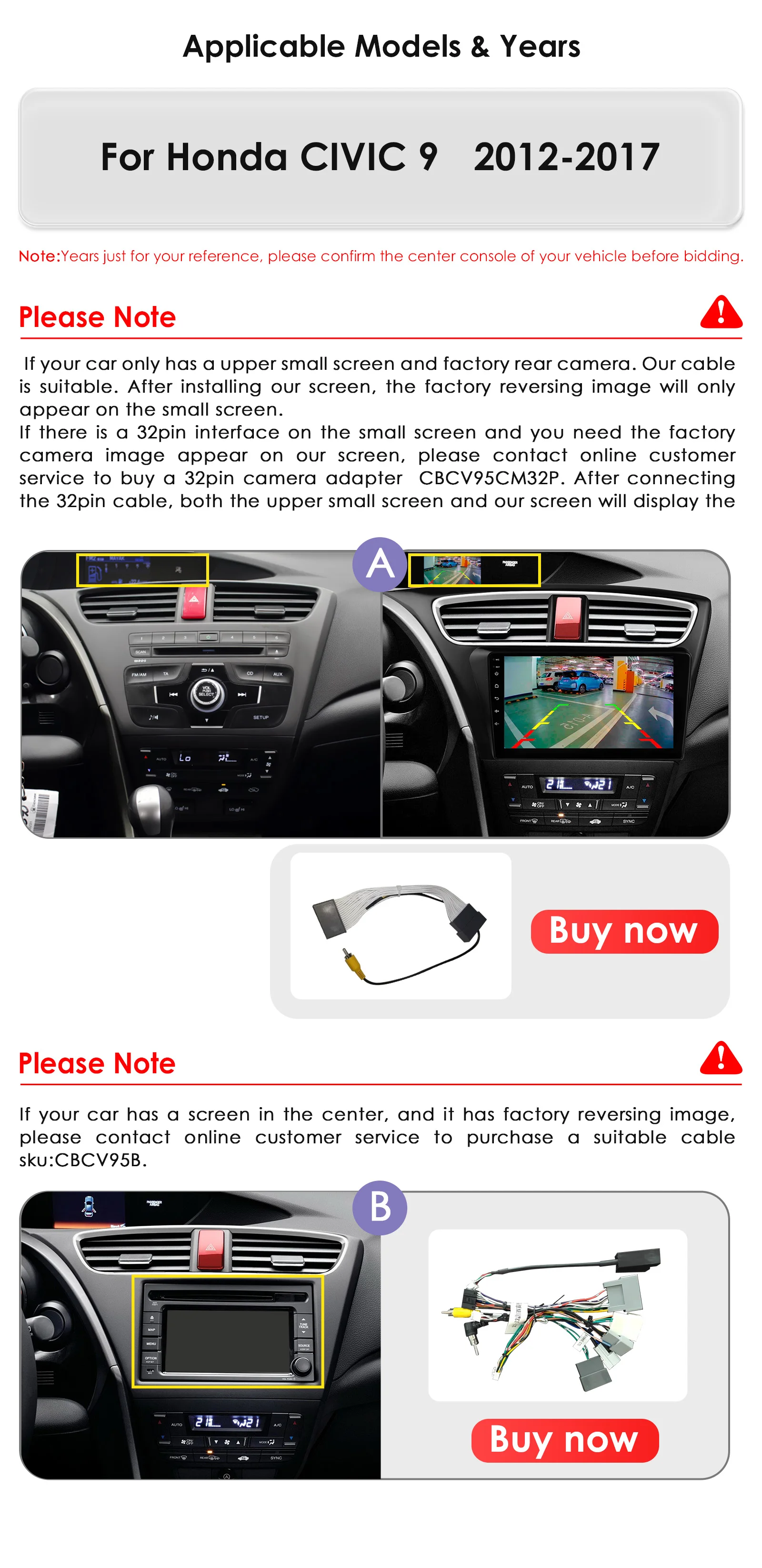 Hizpo Wireless CarPlay Android Auto Autoradio für Honda Civic 9 2012–2017 GPS Smart Systems Autoradio Octa Core 6115 GPS Navi – Detail 6