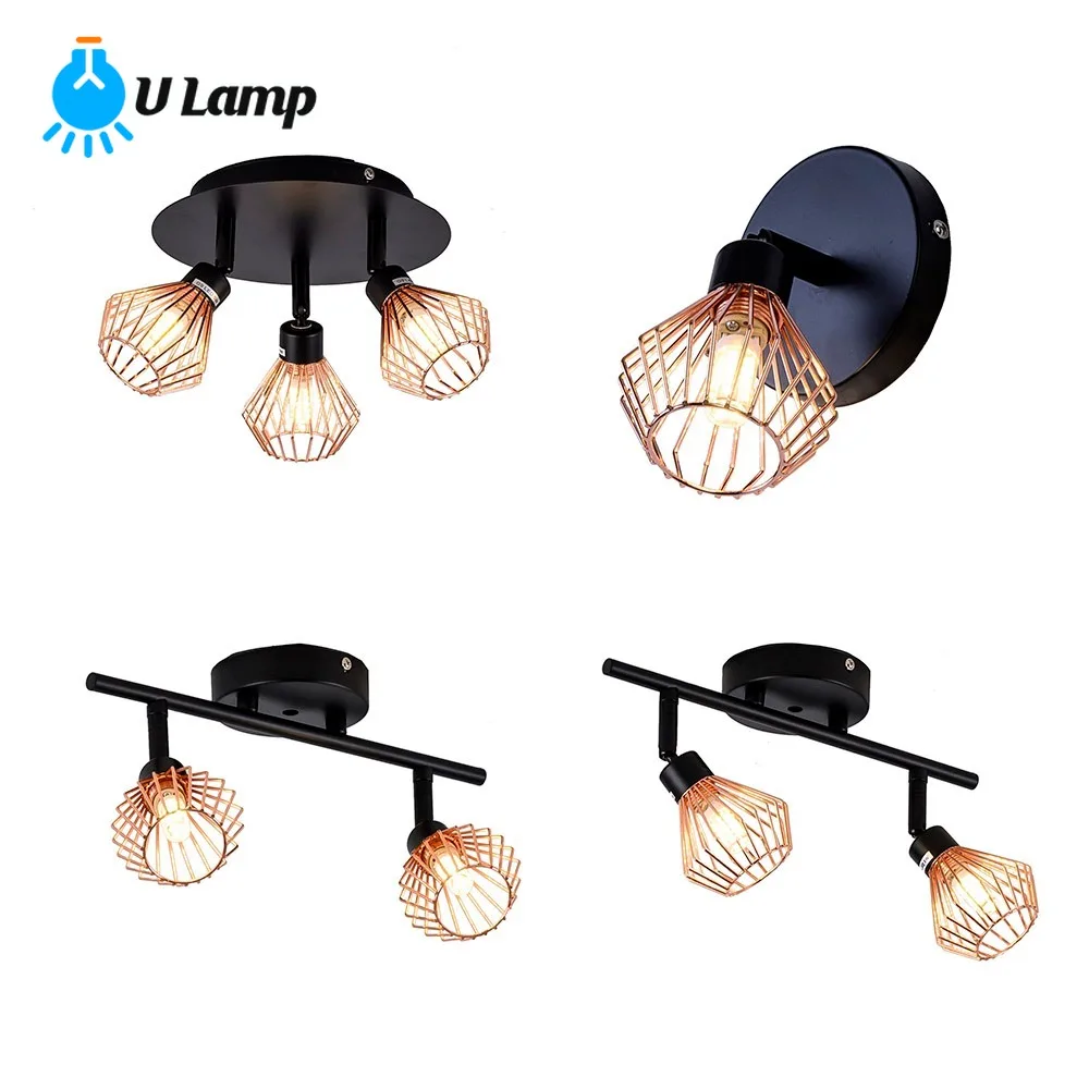 

Двойная железная ретро-Люстра для прихожей на Amazon Ebay с пересечением границ, для детской, спальни, простые Светильники В индустриальном стиле