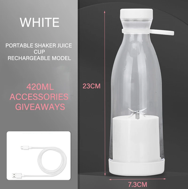 Fruit Blender Fruit Juicer Mini Fast Juice Juicer Fresh Fruits Mixer Smoothie Bottle Handheld 6-blade USB Rechargeable Multifunctional Fruit Blender