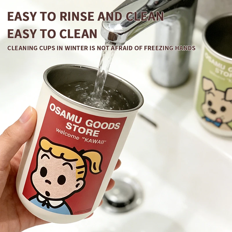 Niedlicher Mundspülbecher aus Edelstahl 304 für Zuhause, eleganter Zahnbürstenbecher für Paare, Mehrzweck-Wasserwaschbecher, perfekt für_voghion.com