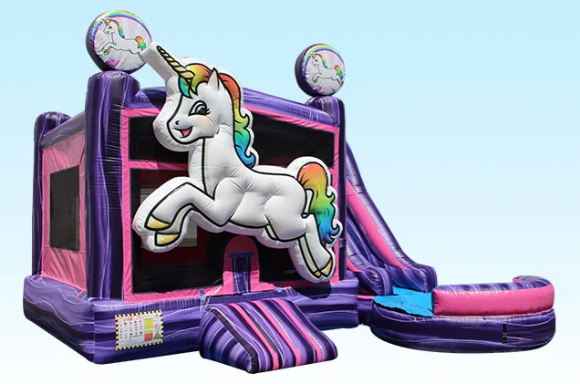Commercial Inflatable unicorn Bounce House 5 IN1 slide combo jumping castle Inflatable Bouncer Combo For Party Business 6