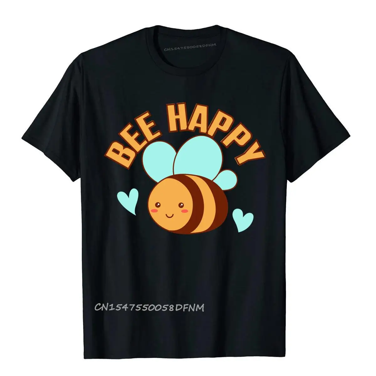 Coupons Youth T Shirts  Cotton bee happy Tops T Shirt Youthful  happyblack