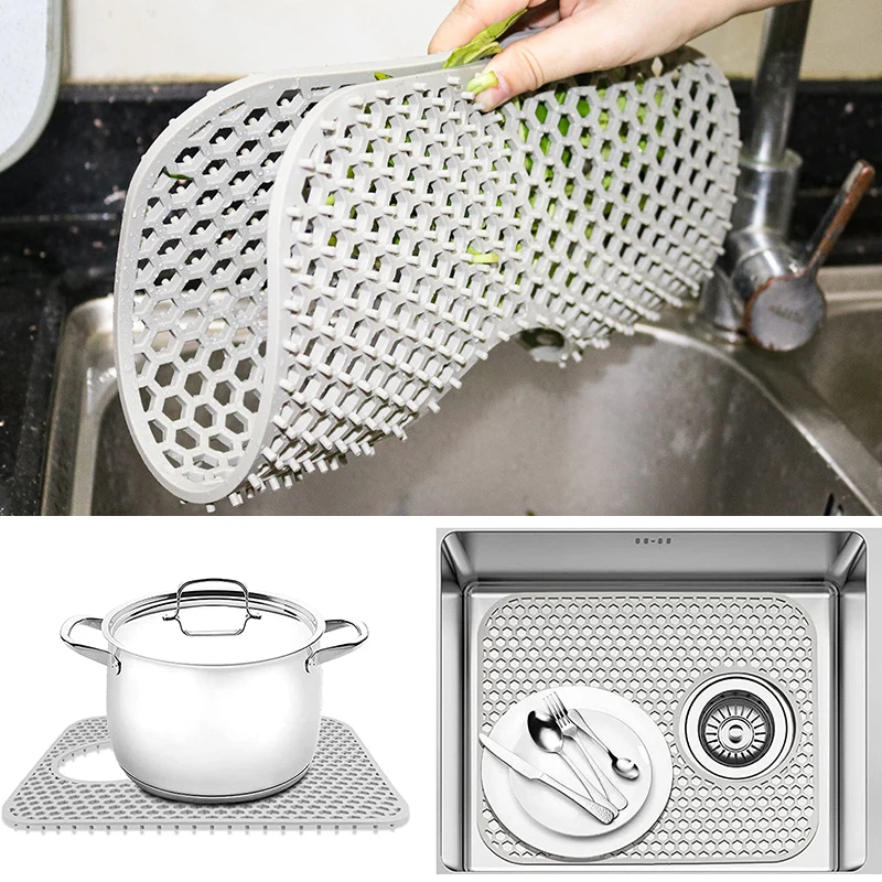 Dropship Silicone Square Dish Drying Mat Drain Pad Water Filter Table  Placemat Kitchen Heat Resistant Protection Durable Kitchenware to Sell  Online at a Lower Price