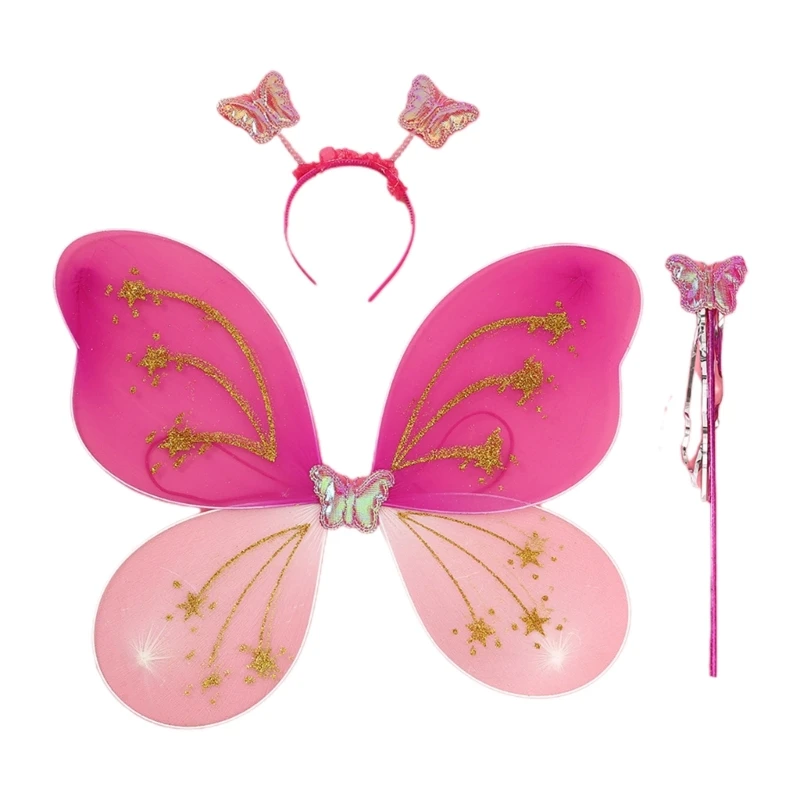 Costume da Fata Luminosa per Bambine, Costume da Fata con Ali a