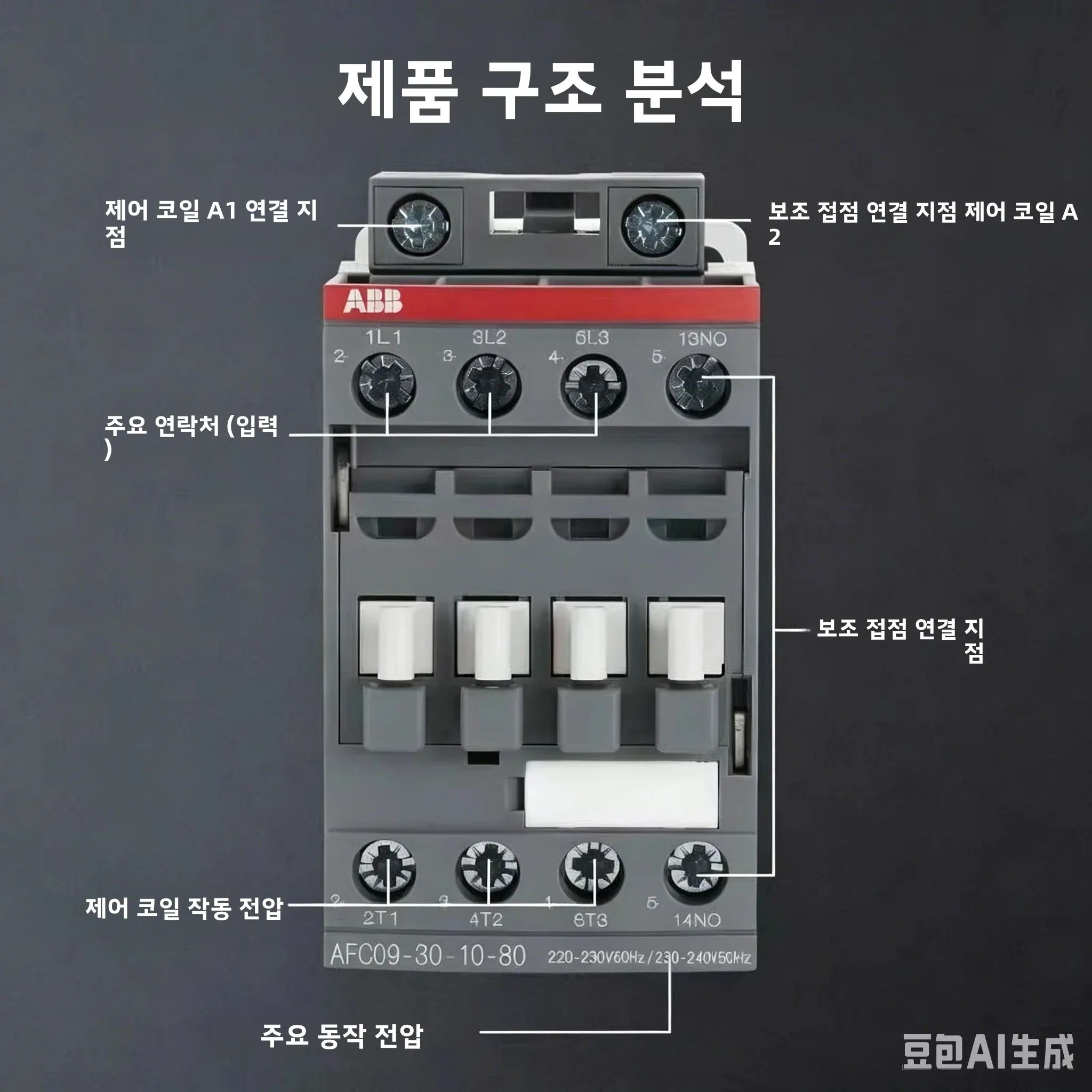 ABB AFC 시리즈 AC 접촉기 다양한 크기 AFC09/12/16/25/26/30/38/40/52/65/80/96-30-10/01/11 전기 제어 시스템용