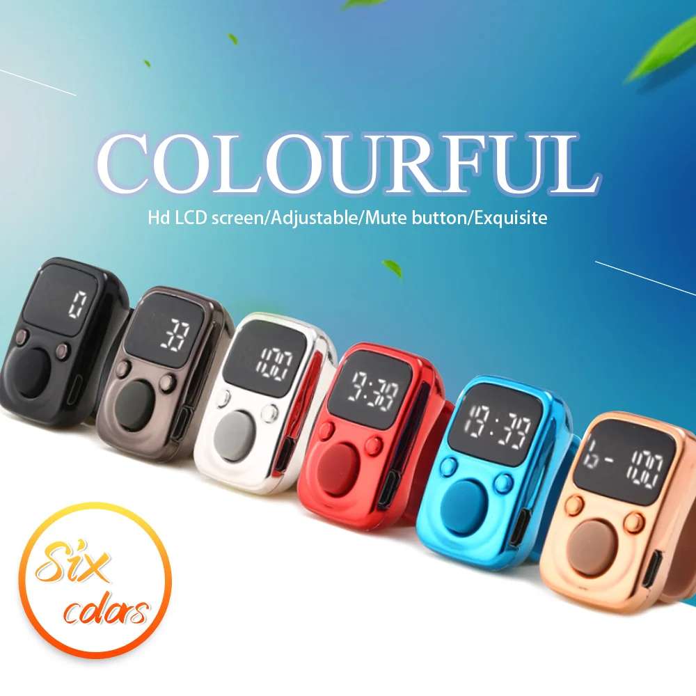 SXH5136 New Model 3203 Electric Finger Tally Counter With LED Screen Battery Replaceable Glow in Dark Digital Tasbih Zikr Ring hand tally counter smart zikr ring electronic counter