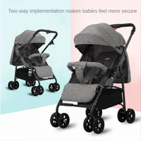 Poussette bébé bidirectionnelle de haute qualité, légère et pliante, peut s'asseoir et s'allonger, chariot Portable à un bouton, voiture pour bébé 3