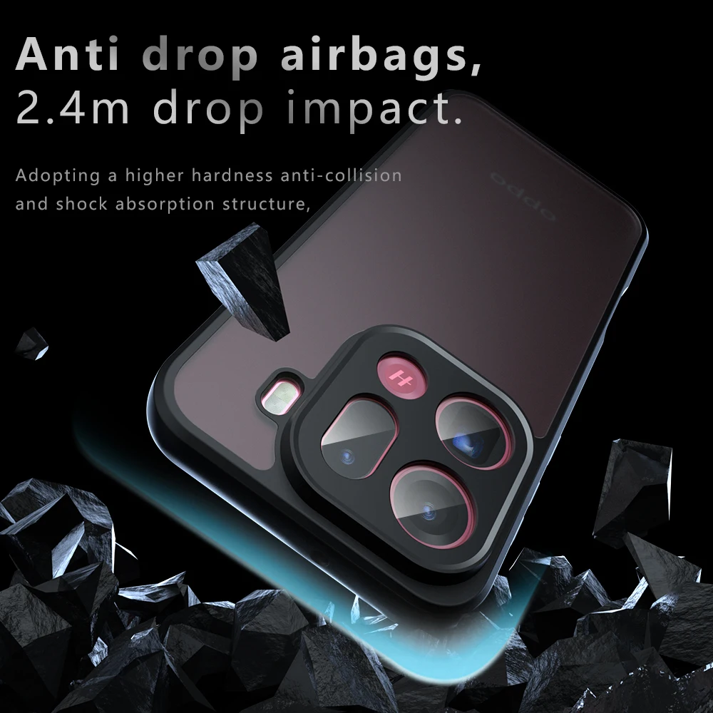 Shockproof Frosted Matte Phone Case with Translucent Hard Shell