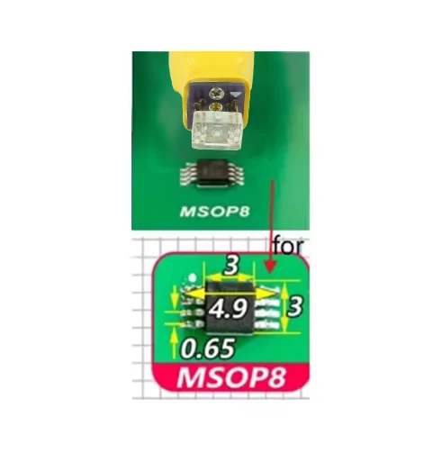 MSOP8 칩 프로그래밍 프로브 케이블, 칩 다운로드 및 레코딩용 스프링 핀 플래시 EEPROM 버너