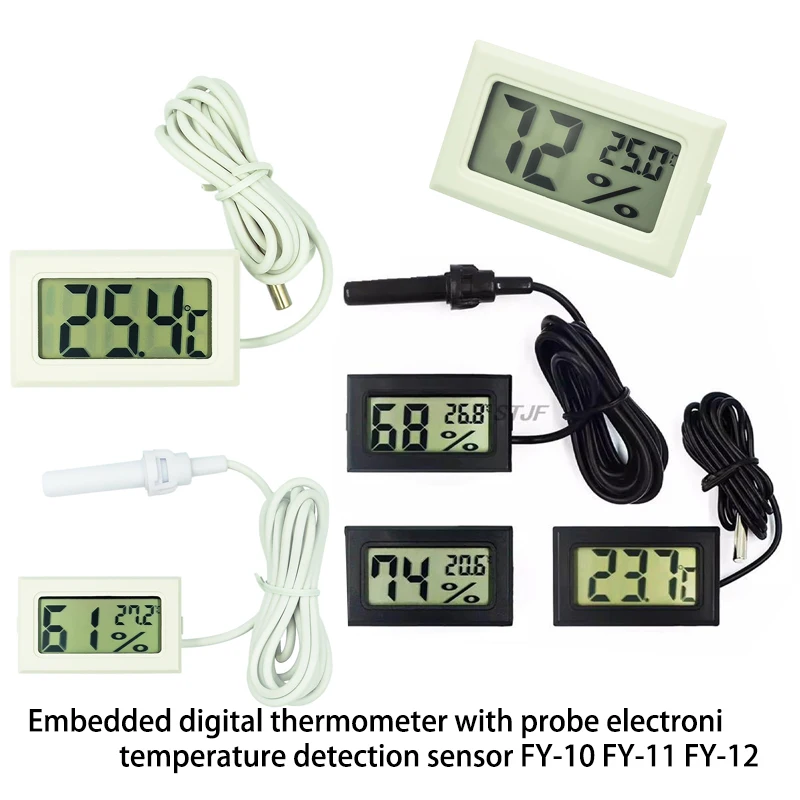 Mini-Digital-LCD-Thermometer Temperatur sensor automatische Steuerung Kühlschrank Gefrier schrank Thermometer eingebettete Bands onde FY-10 FY-11 – Detail 1