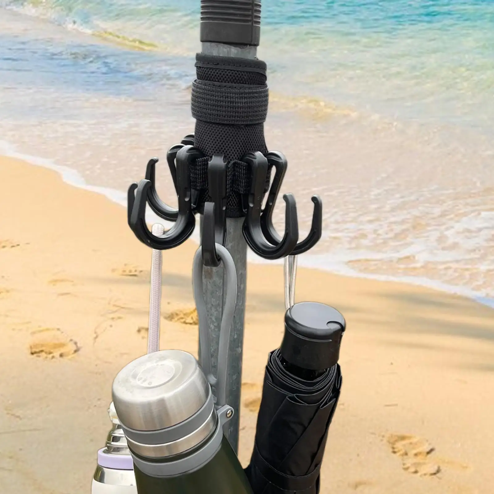 Beach Umbrella Hanging Hook Anti Slip Beach Umbrella Hanging Holder Beach Accessories for Towels Clothes Glasses Hats Backyard