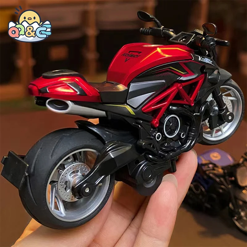 Simulation 1:12 Motorcycle Pull Back Alloy Model with Sound Light Pull Back Car Beach Baby Kids Children Educational Gifts Toys