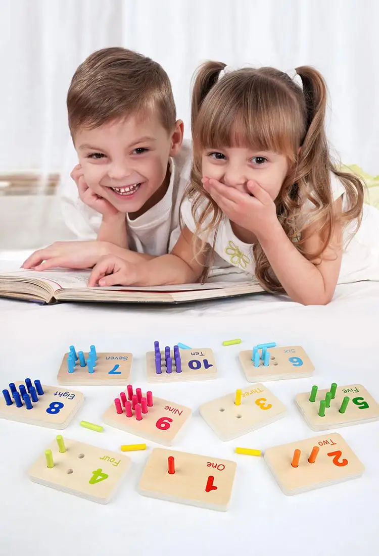 Wooden Counting Stick Math Game Number Matching Educational Toy_voghion.com