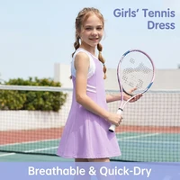 Robe de tennis sans manches à col rond et blocs de couleur pour adolescentes (13-16 ans) avec bandes latérales, idéale pour l'école, le sport et les loisirs en extérieur 4
