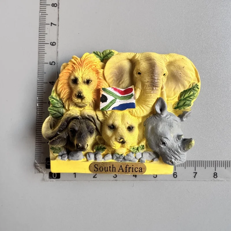 Magnete Frigorifero 3D Tanzania Big Five Animals, Souvenir Di Viaggio In Resina Fatta A Mano, Regalo Originale