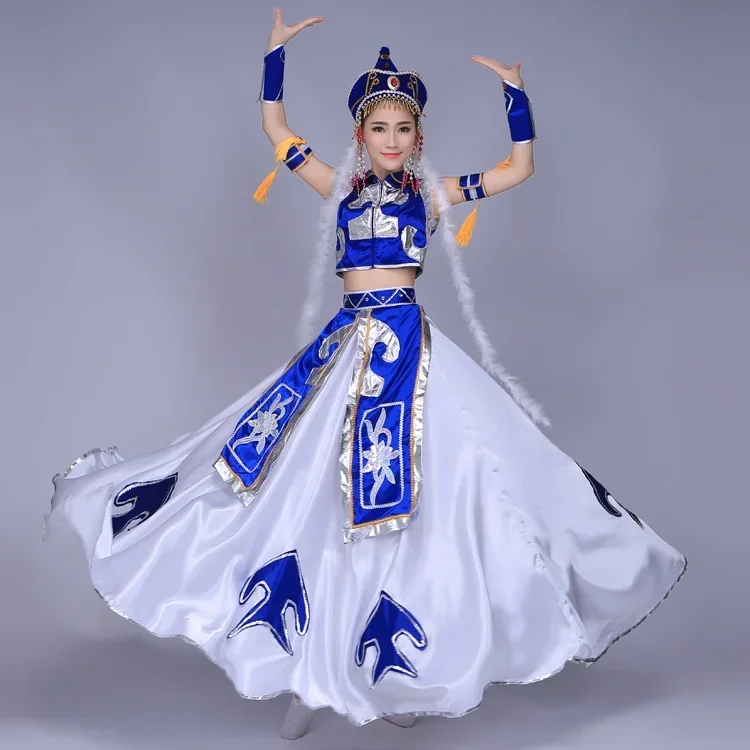 

Mongolian Ethnic Minority Women's Clothing Mongolian Dance Costumes Stage Performance Clothing Big Skirt