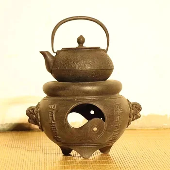 미니 캐스트 다리미 숯 바베큐 그릴, 레트로 차 요리, 와인 가열 난로, 작은 화로, 가정 장식, 민속 향수