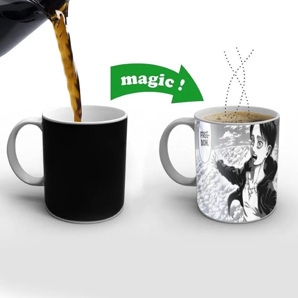 

Eren-Yeager-Freedom-Manga-One Piece Coffee Mugs And Mug Creative Color Change Tea Cup Ceramic Milk Cups Novelty Gifts