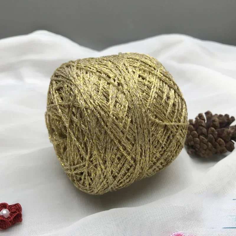 50g New Selling Pure Silk Glitter Yarn Gold Silver Hollow Thread DIY Hyunya Bag Bear Crochet Doll Knitting Yarn Hand Woven Gift 3