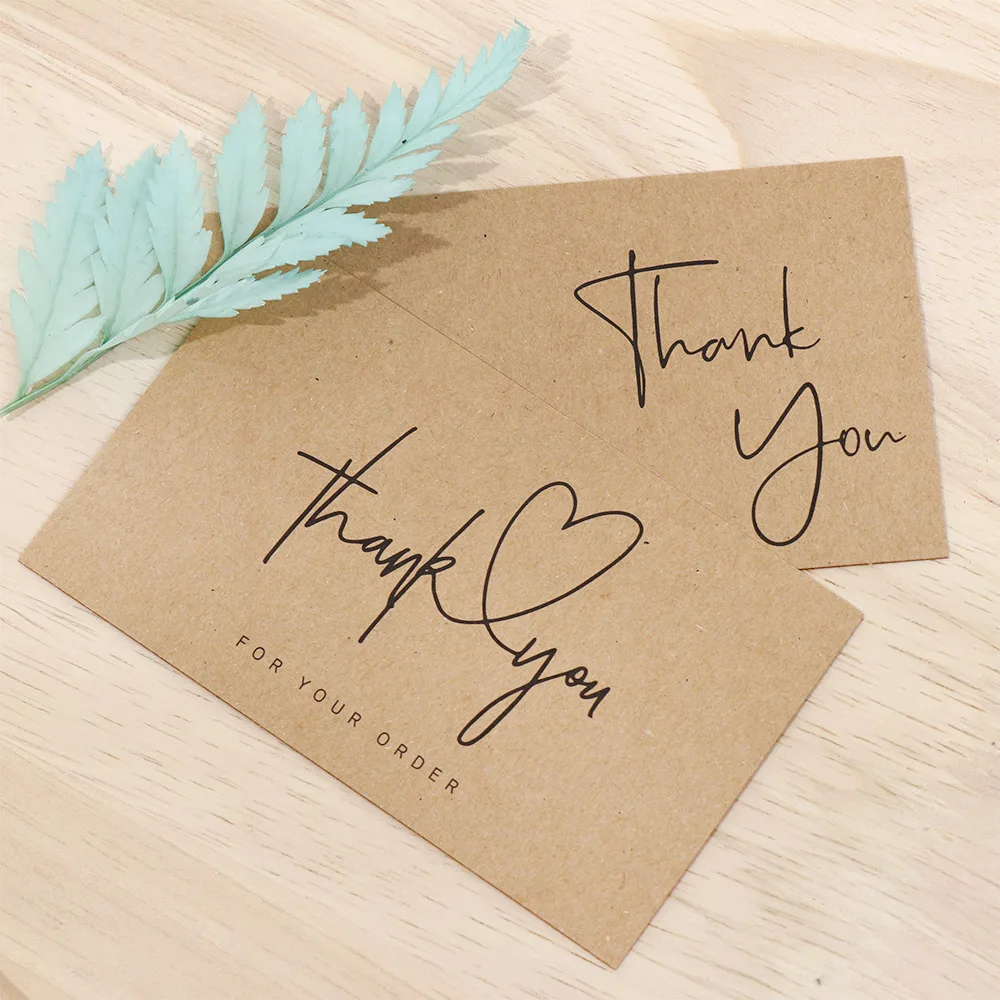 For Small Business Online Retail Greeting Labels Thank You For Your Order Postcards Express Appreciate Kraft Paper Cards