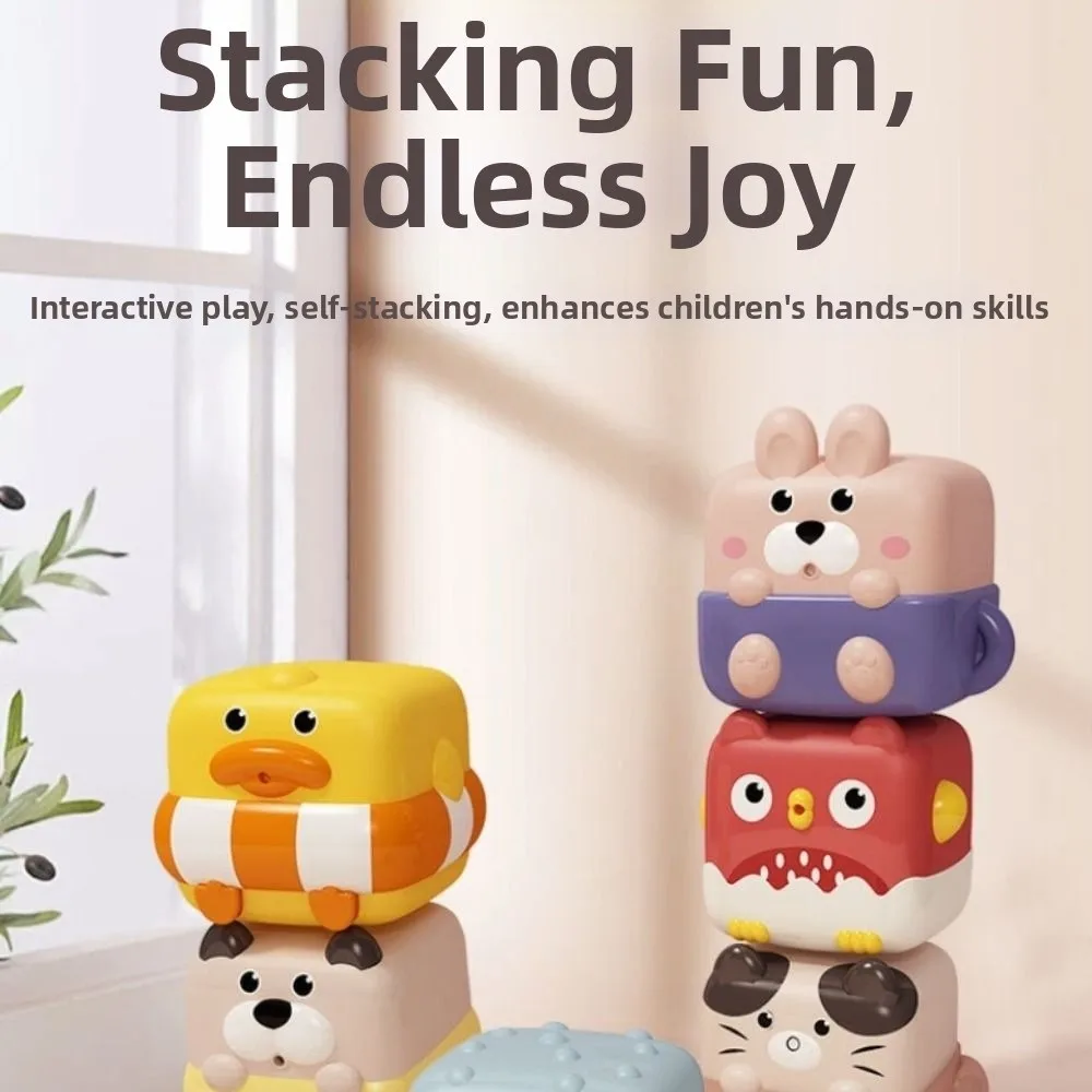 Shape & Sense Rainbow Building Blocks 6-in-1 Geometry Montessori Toys Color Recognition Cute Animal Sensory Development Toys