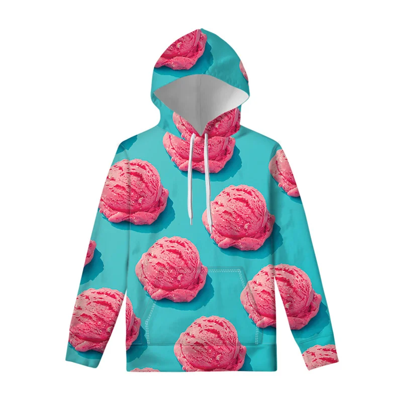 thumbnail image 1 of Sudadera con capucha con estampado 3D de helado de dibujos animados para hombre, jersey de moda, sudadera para mujer, sudaderas con capucha de gran tamaño para primavera y otoño, ropa para hombre, 1 of 4