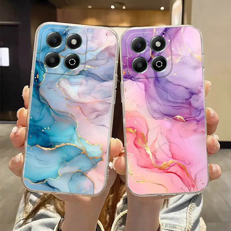 Luxury Clear Shockproof Silicone Soft Phone Case with Transparent Print Design