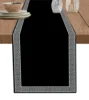 Black Retro Geometric Design Pattern Table Runner Restaurant Decoration Table Runner Wedding Holiday Party Table Accessories 6