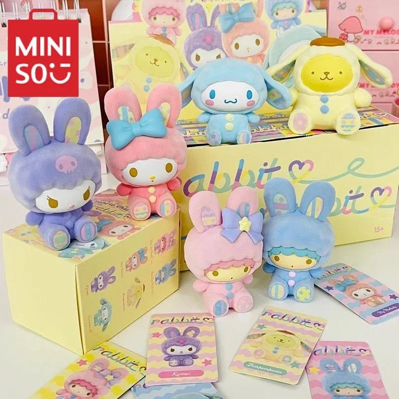 

Оригинальная Sanrio, искусственная аниме серия кроликов, Флокированная коричная Куруми, трендовая игрушка, мини-фигурка, украшение, подарок на день рождения