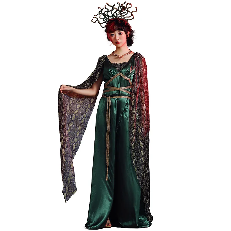 Adult Women Goddess Ancient Greek Mythology Bodysuit Medusa Snake Gorgon  Dress Halloween Cosplay Costumes Role Play Outfit - AliExpress