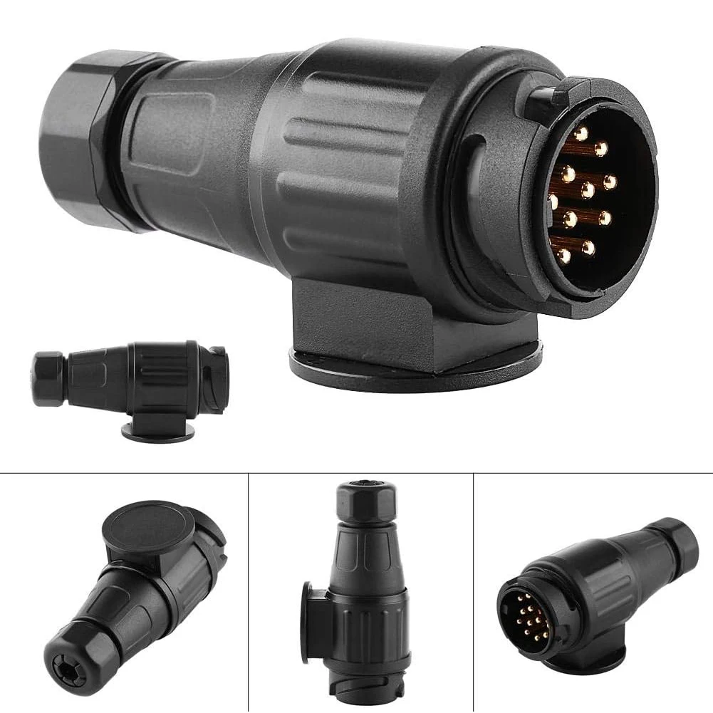 13Pin Trailer Plug 12V Towing Bar Socket 13 Pole Caravan Wiring Electrical Connector Trailer Electrical Connector Vehicle RV trailer socket trailer plug socket trailer plug