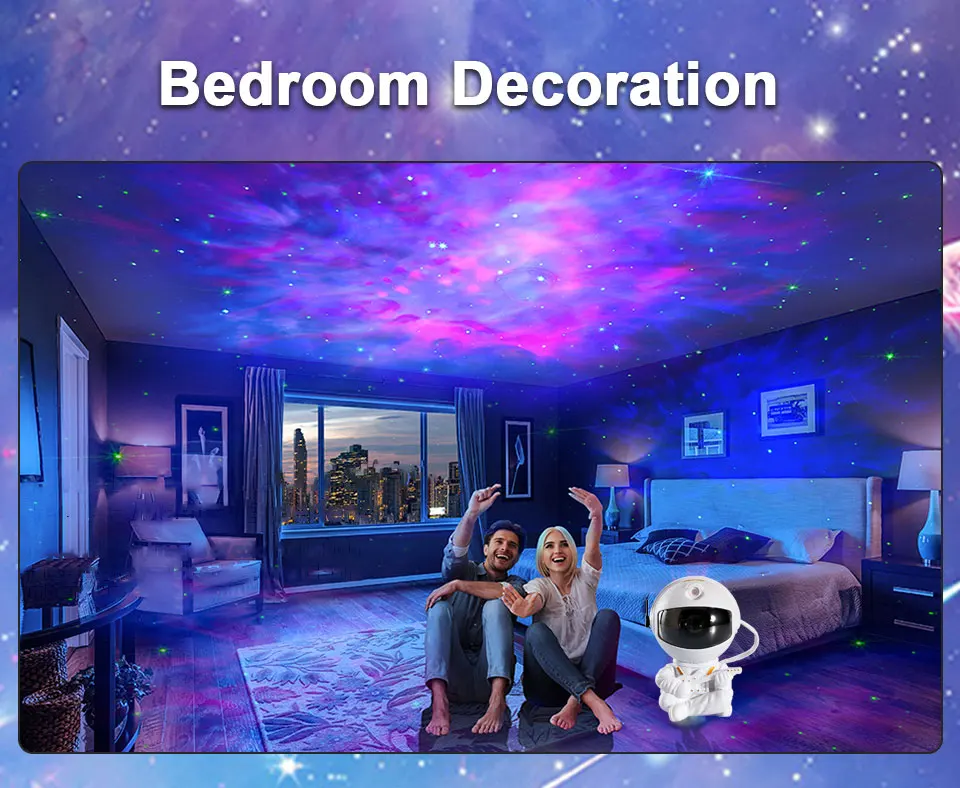 Cute Astronaut Galaxy Projector Starry Sky Night Light Led Night Lamp for Children Party Decoration Kid Birthday Gift Portable cool night lights