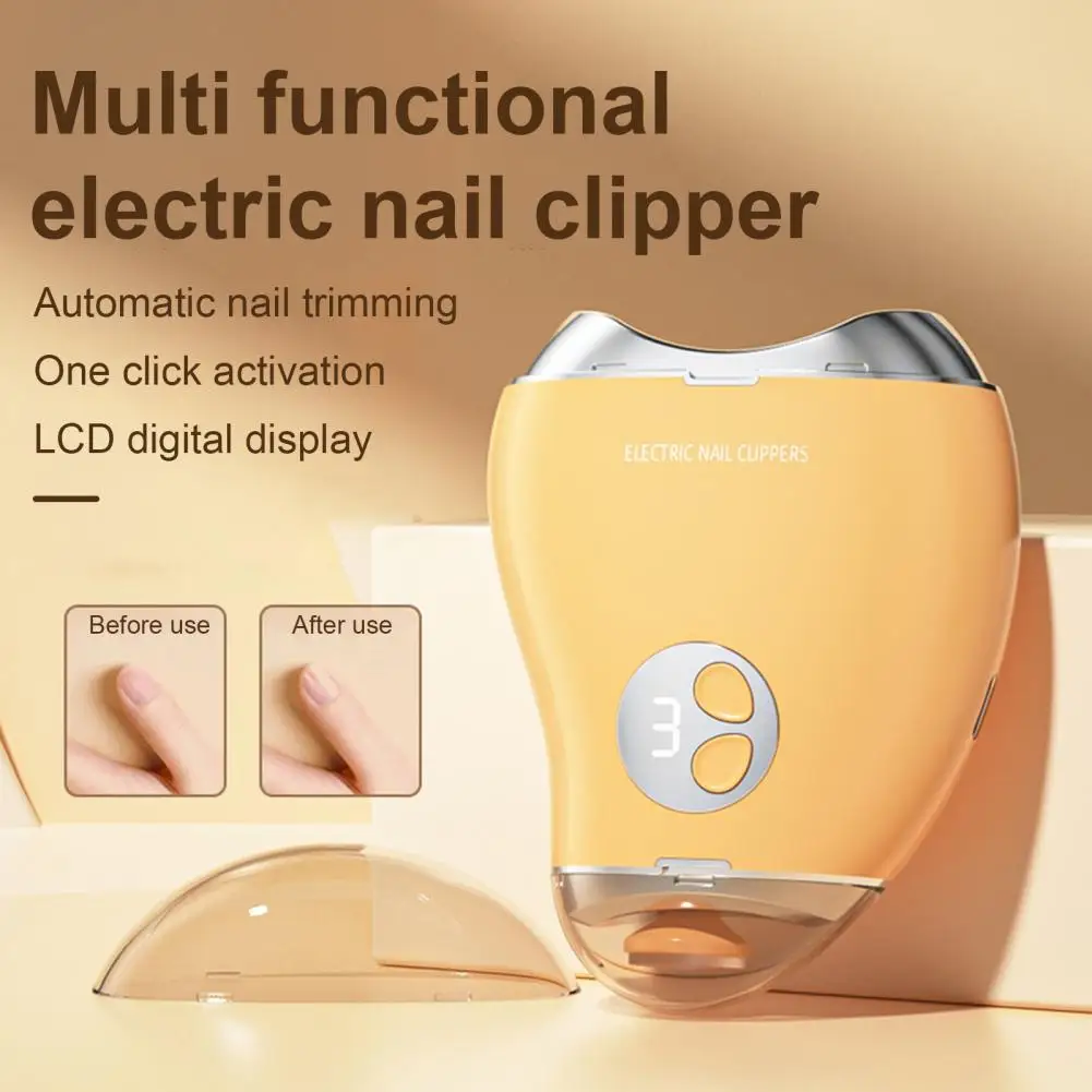 Electric Nail Polisher 3-Speed Adjustable Nail Clipper Digital Display Double-heads Trimmer File Kids Adults Seniors