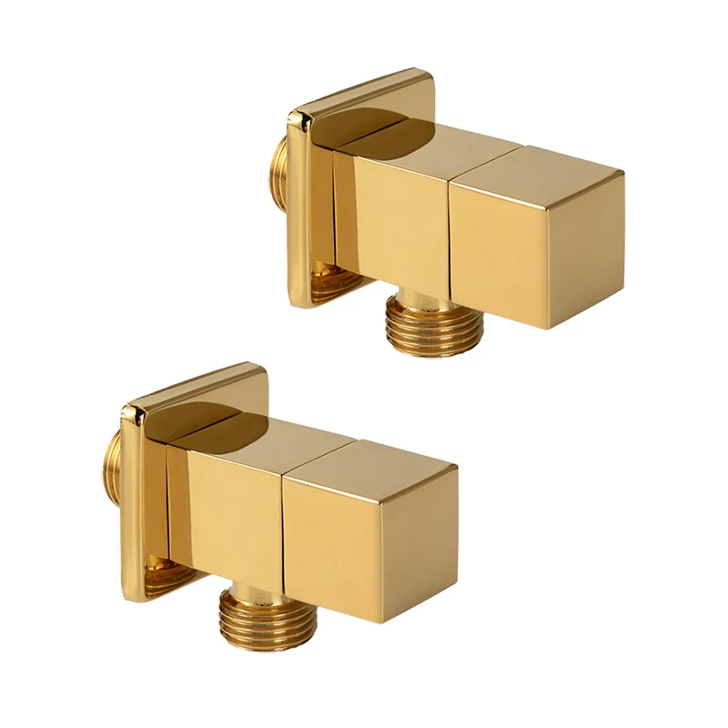 

Solid Brass Angle Valve Quarter Turn 1/2" Outlet Square Shut Off Water Angle Stop Valve with Flange, Gold, Black, Chrome