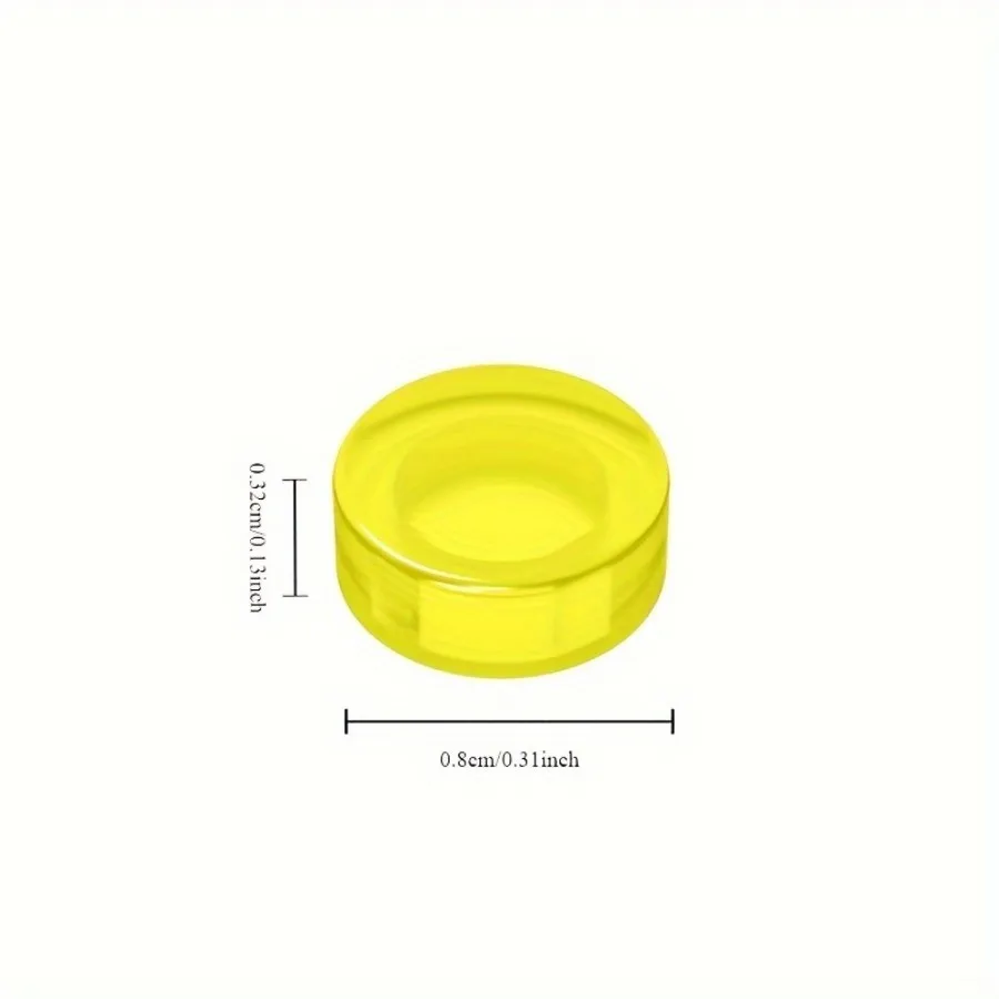 200PCS 투명 컬러 플랫 타일 1x1 도트 라운드 벽돌 35381 98138 MOC DIY 빌딩 블록 부품 어린이 장난감