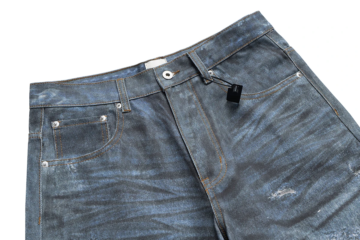 Distressed 3D Digital Print Hole Ripped Baggy Jeans Men Women Vintage Streetwear Casual Denim Trousers Oversize Cargos