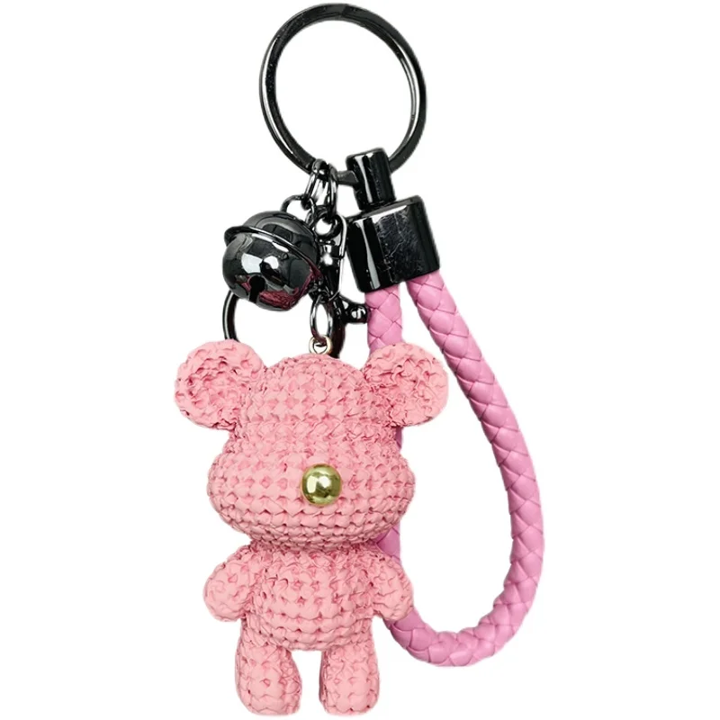 Fashion Cute Bear Doll Resin Key Chain Delicate Braided Rope Keychain  Couple Bag Car Pendant Car Key Ring Christmas Gift - AliExpress