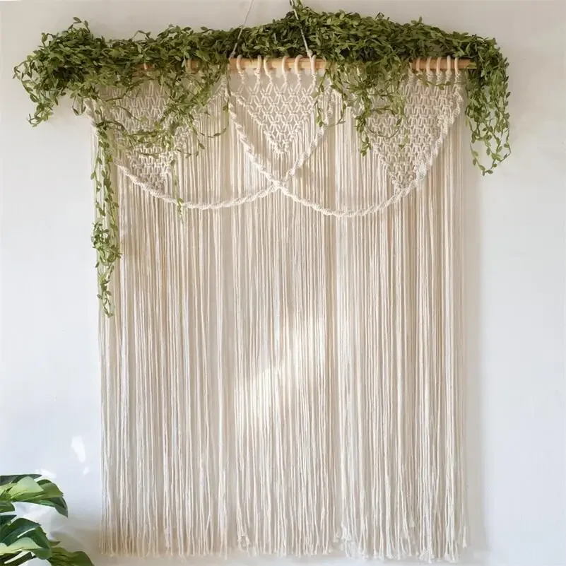 

Macrame Curtain Handmade Macrame Cotton Curtain Cotton Bohemia Macrame Tapetsry Wall Hanging Tapestry Door Window Curtain