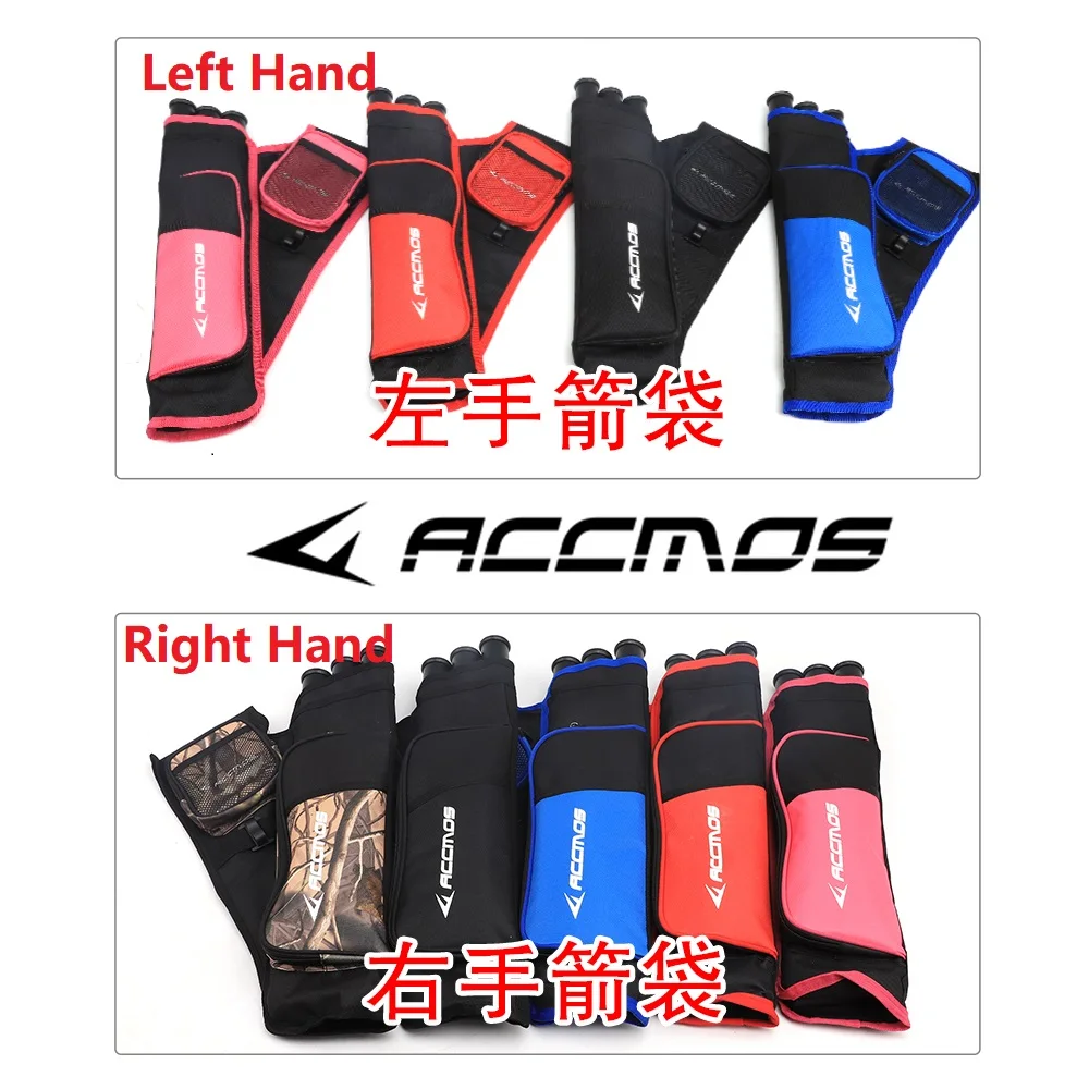 ACCMOS Archery Quiver 3 Tubes Quiver Arrows Holder Portable Back LH & RH For Recurve Bow Hunting Shooting