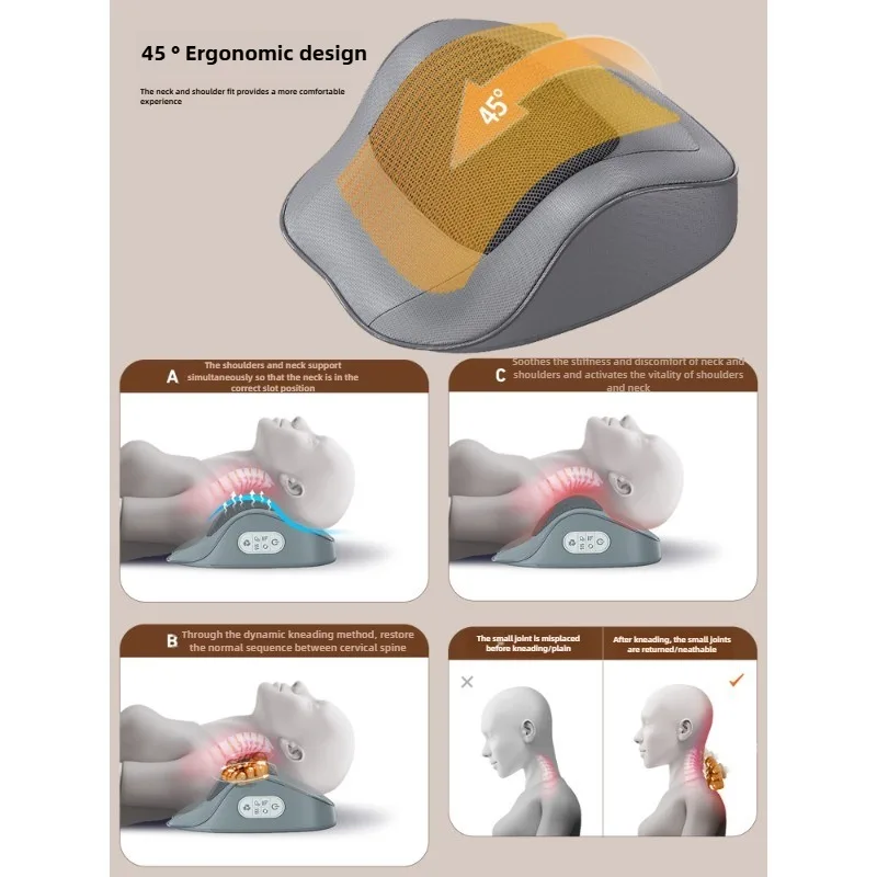 Massaggiatore cervicale elettrico Vita Schiena Spalla Collo Impastare Muscolo profondo riscaldato Auto e uso domestico Cuscino per massaggio Regalo per anziani - immagine 5