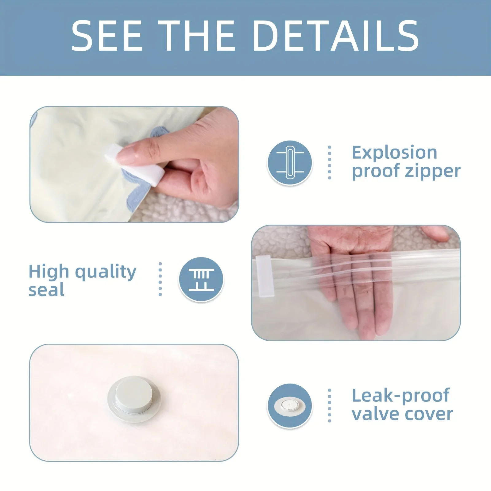 4/6pcs Vacuum Compression Storage Bags, Sealed Storage Containers For Clothes, Blankets, Shirts,   Wardrobe, travel must have 4