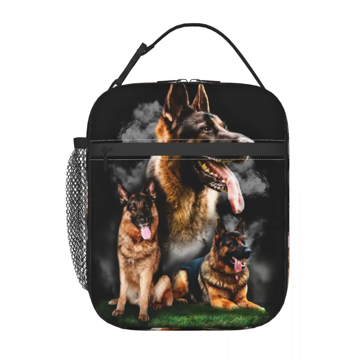 German Shepherd Dog Insulated Lunch Bag for Women Portable GSD Animal Wolf Dog Thermal Cooler Lunch Tote Kids School Children