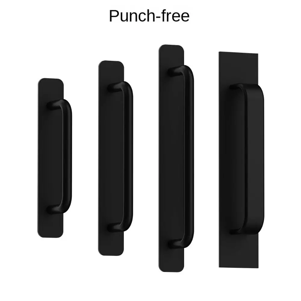 Punch-free Door Handle Aluminum Kitchen Cabinet Pulls Self-adhesive Toilet Window Sliding Door Knobs Furniture Hardware door handles,cabinet handles