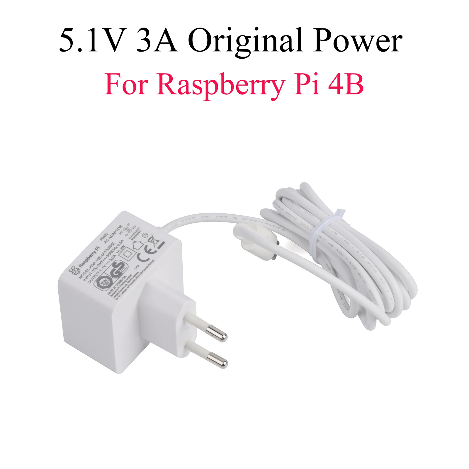 

Оригинальный адаптер питания Raspberry PI 4 Model B, 5,1 В, 3 А, зарядное устройство USB Type-C, штепсельная вилка, блок питания для Raspberry Pi 4B