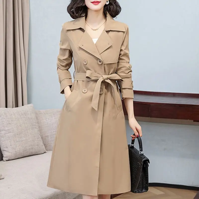 

Trench Coat Women Mid-length Mom Spring Dress 2023 New Trendy Top Coat Coat Spring and Autumn Versatile Тренч женский длинный