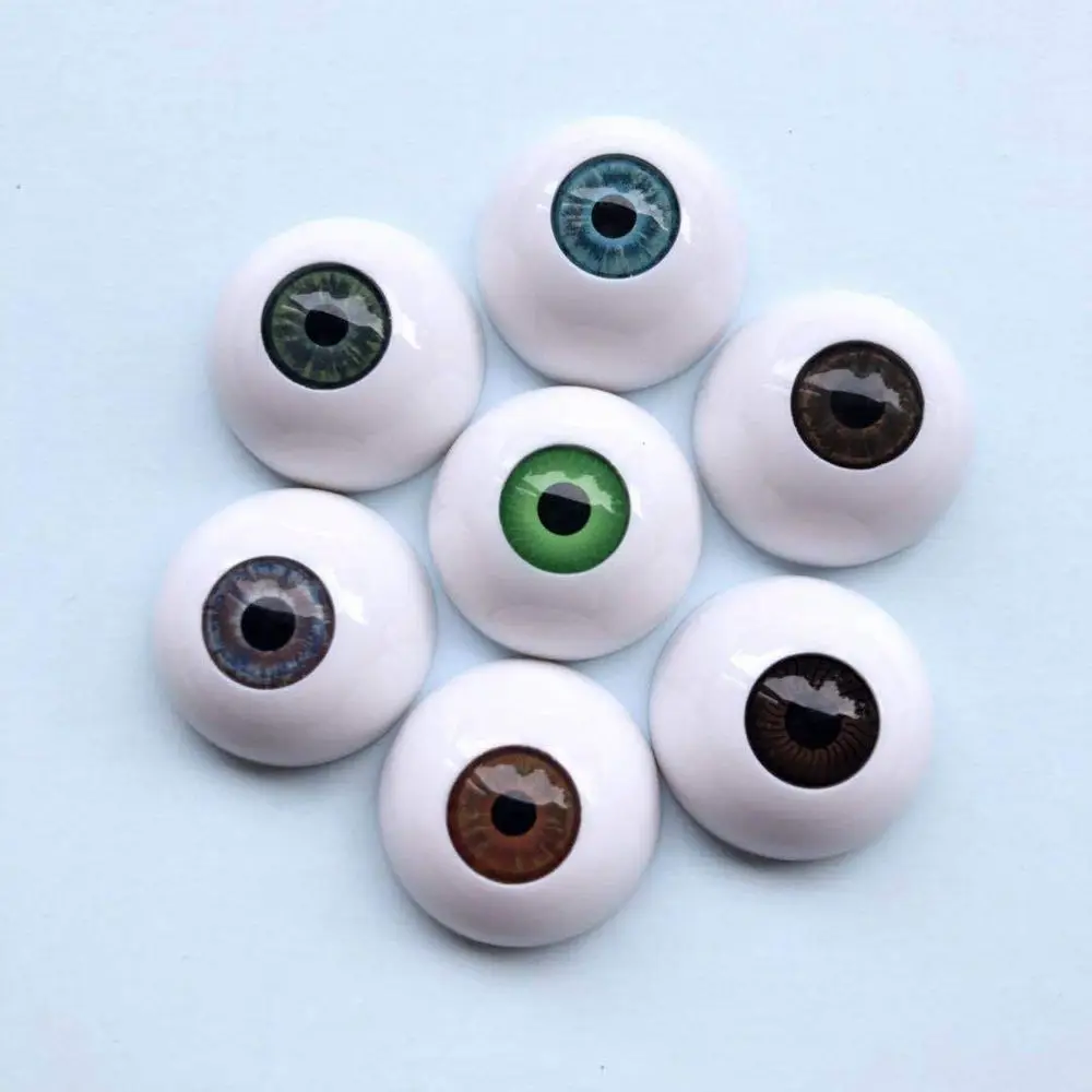 1Pair 22mm 30mm Realistic Half Round Craft Accessories Acrylic DIY Eyeballs Reborn Doll Eyes BJD Mini Easy Use Simulation