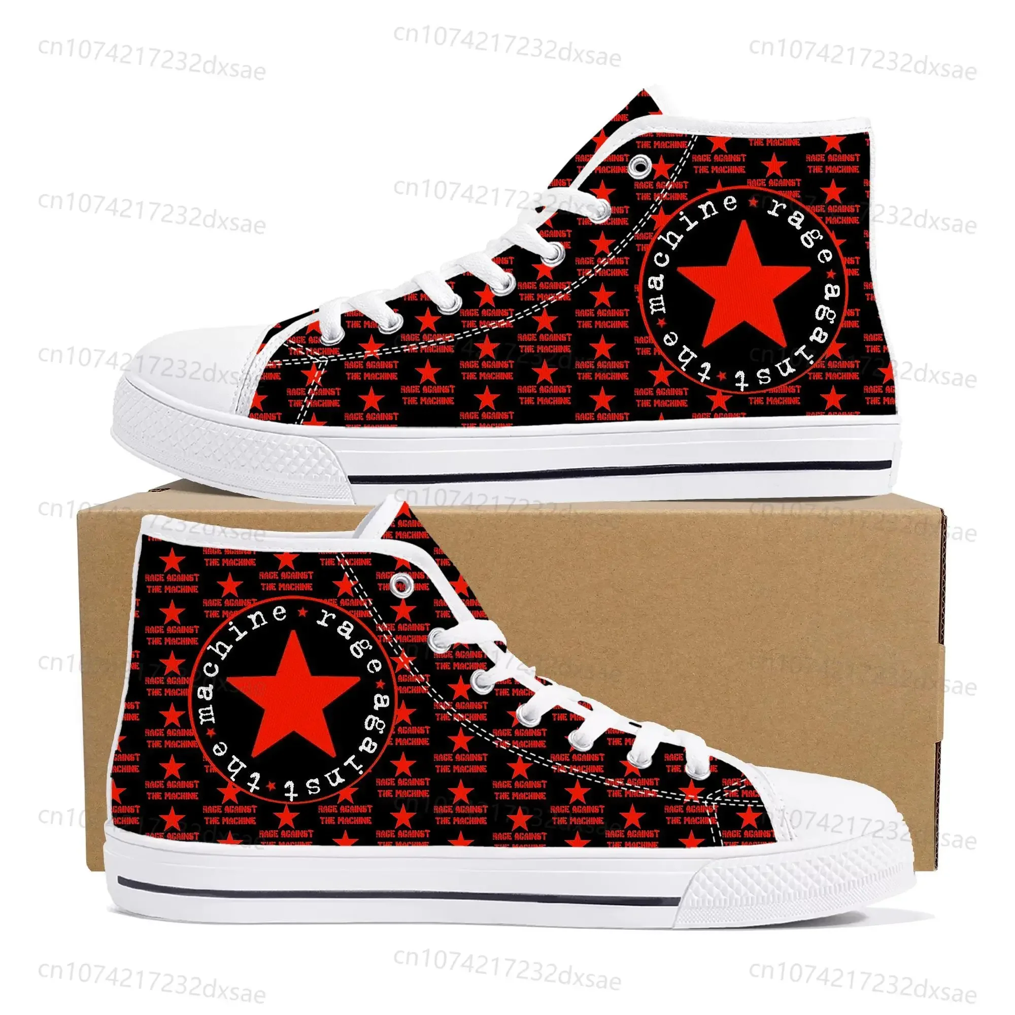 Rage Against The Machine High Top High Quality Sneakers Men Women Teenager Canvas Sneaker Casual Couple Shoes Custom Shoes