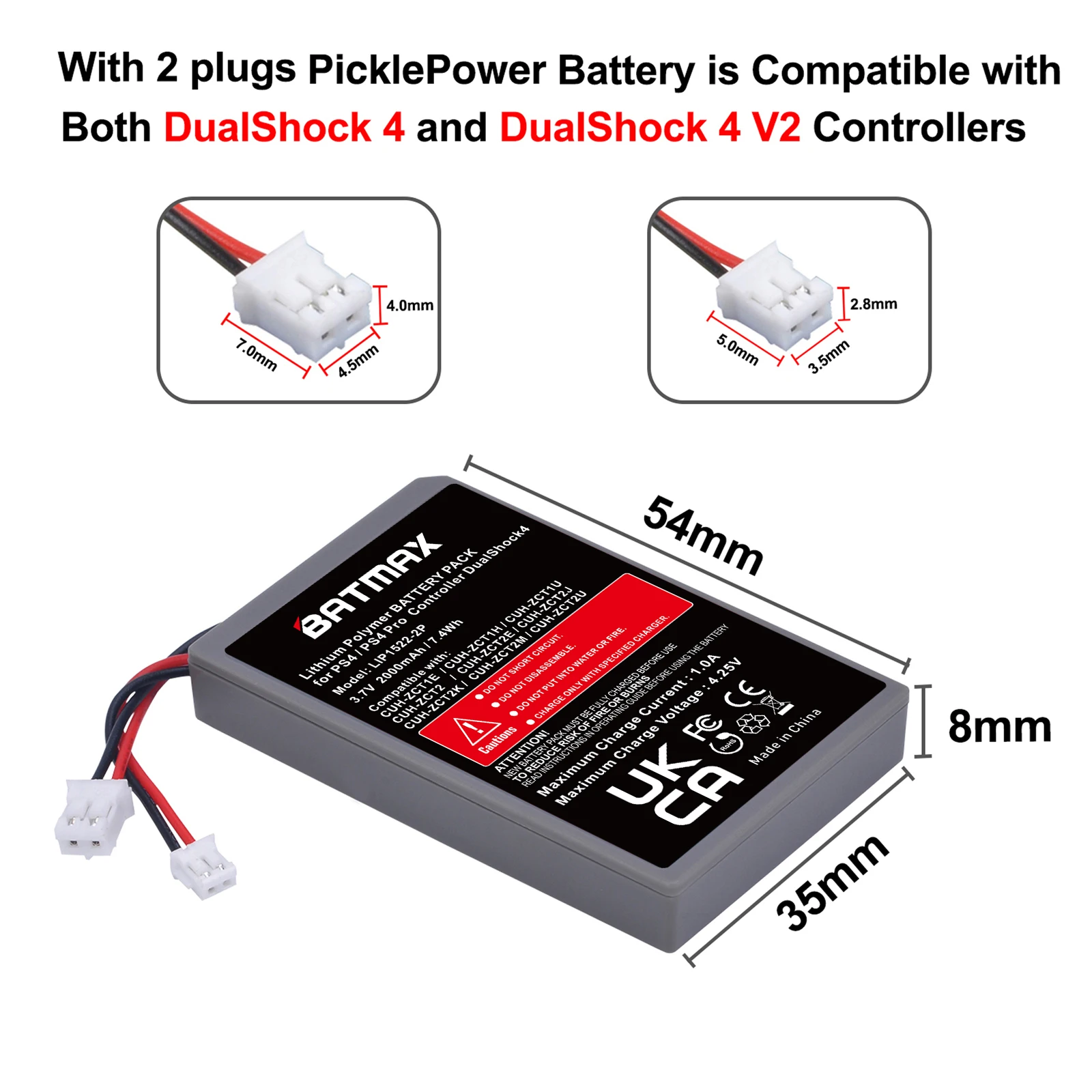 Bateria de Substituição Lip1078 Ps5 Akkus 2650mah para Sony Ps5 Dualsense Cfi-zct1w Controlador sem Fio 10 Peças - Image 2