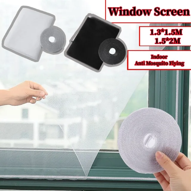 Anti Fly Mosquito Net Insect Bug Fly Screen Curtain Indoor DIY Self-Adhesive Window Mesh with Tape for Windows Accessories